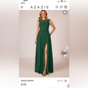 Azazie Arden Size A24 bridesmaid dress - worn once - deep green color